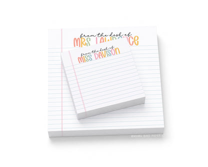 Paper and Pastels: Personalized Square Notepad