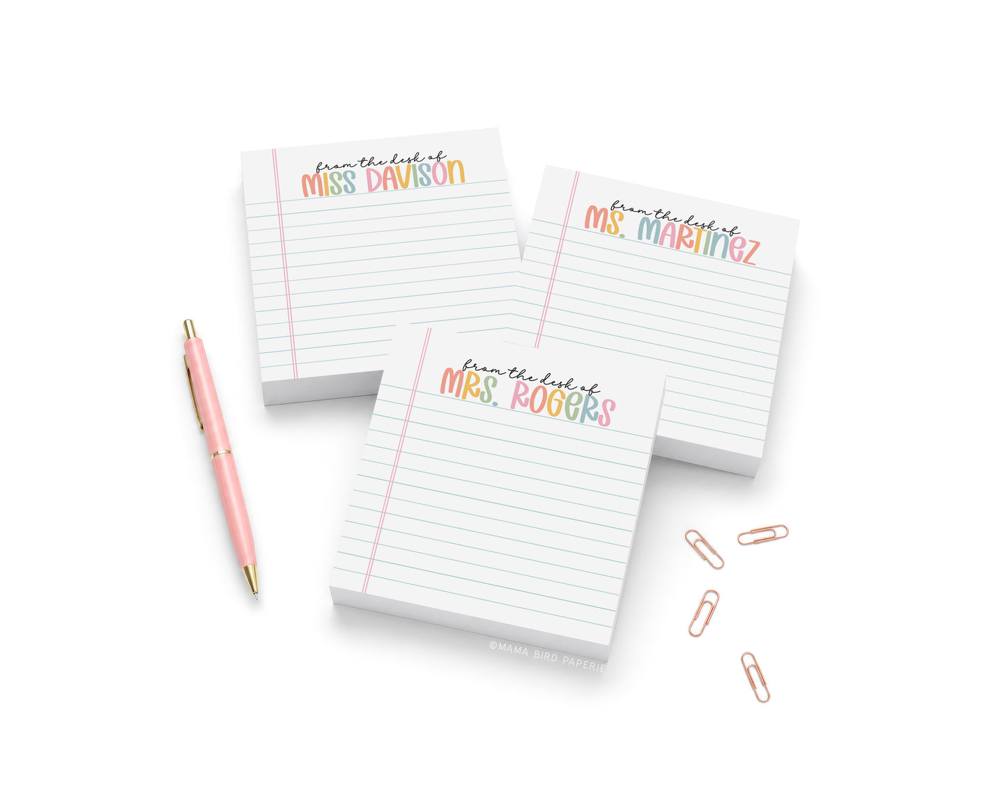Paper and Pastels: Personalized Square Notepad