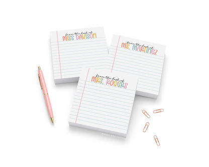 Paper and Pastels: Personalized Square Notepad
