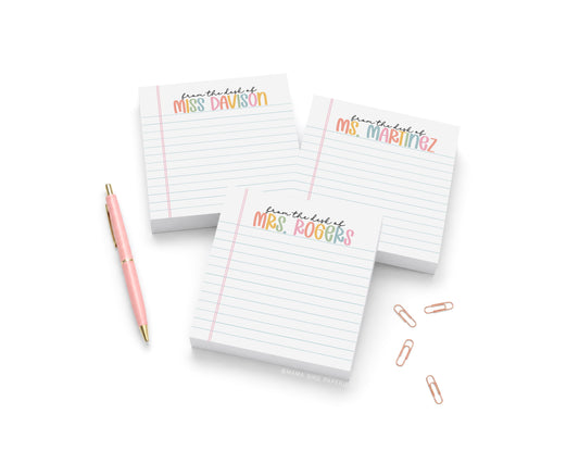 Paper and Pastels: Personalized Square Notepad