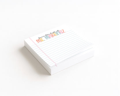 Paper and Pastels: Personalized Square Notepad