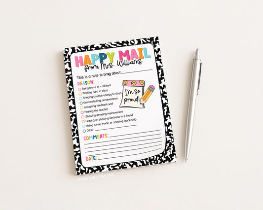 Teacher Brag Sheet Notepad – Classroom Notepad With Tear Off Sheets Pad